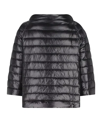 Herno Three-quarter Sleeve Quilted Down Jacket In Black