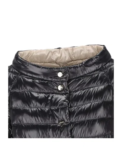 Herno Three-quarter Sleeve Quilted Down Jacket In Black