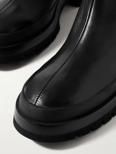 Khaite 35mm Fallon Leather Ankle Boots In Black
