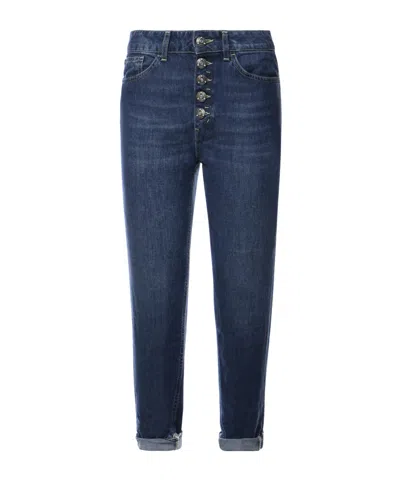 Dondup Buttoned Five-pocket Jeans In Blue