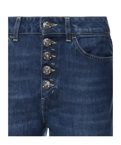 Dondup Buttoned Five-pocket Jeans In Blue