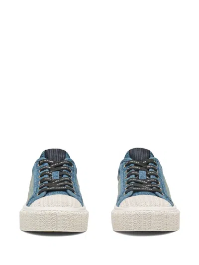 Marc Jacobs The Patchwork Denim Low-top Sneakers In Blue