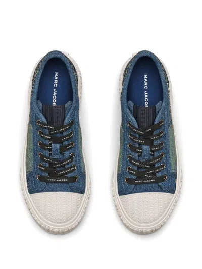 Marc Jacobs The Patchwork Denim Low-top Sneakers In Blue