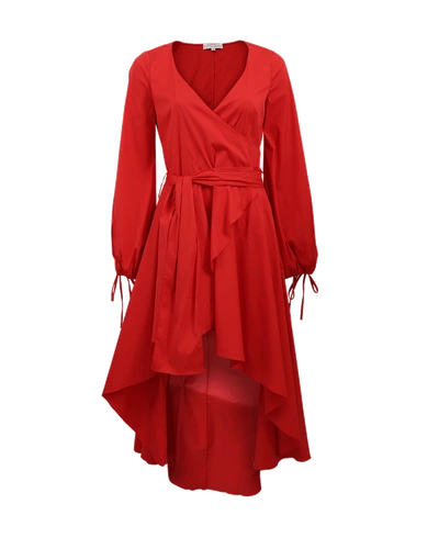 Shop Caroline Constas Lena High Low Dress In Red