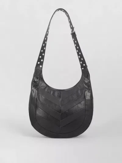 Valentino Garavani  Garavani Hoboho Small Hobo Bag In Chevron-patterned Nappa Leather Woman In Black