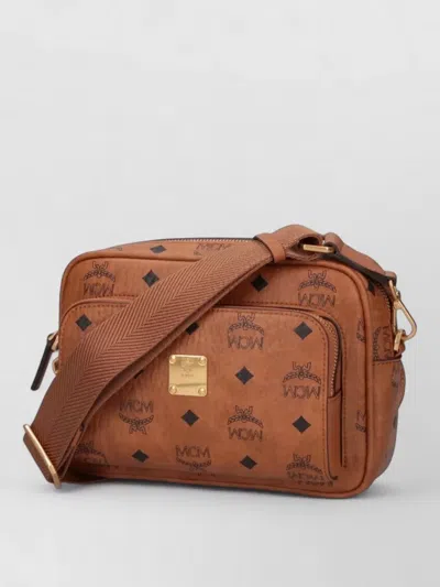 Mcm Shoulder Bag Adjustable Strap Front Pocket In Brown