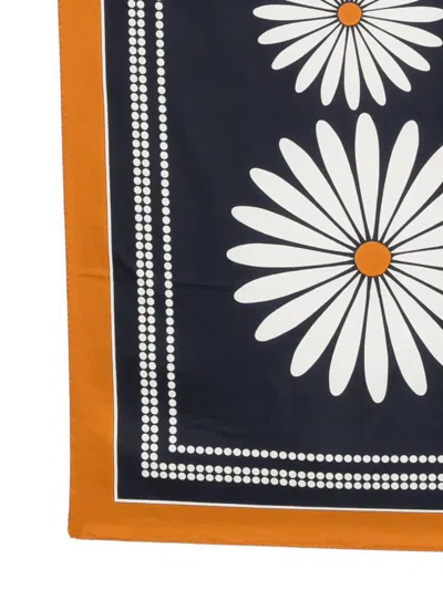 Sandro プリント シルクスカーフ In Blue