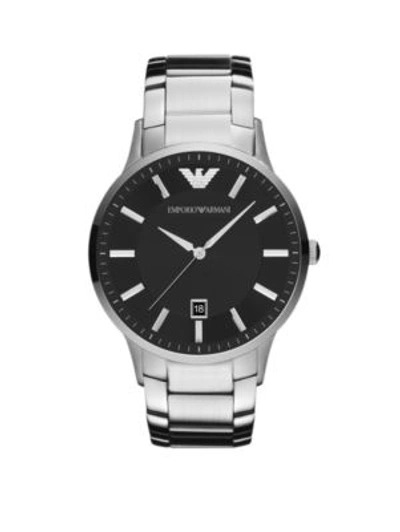 Shop Emporio Armani Classic Stainless Steel Watch In Na