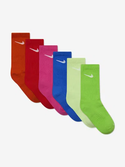 Nike Boys Df Performance Basic Crew Socks Set In Multi