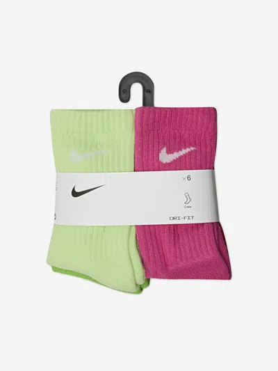 Nike Boys Df Performance Basic Crew Socks Set In Multi