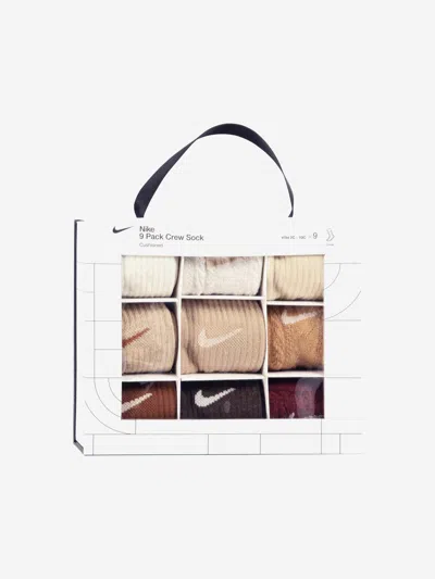 Nike Kids Holiday 9 Pack Crew Box Socks Set In Multi