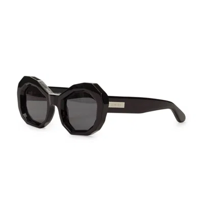 Amiri Honeycomb Geometric-frame Sunglasses In Black