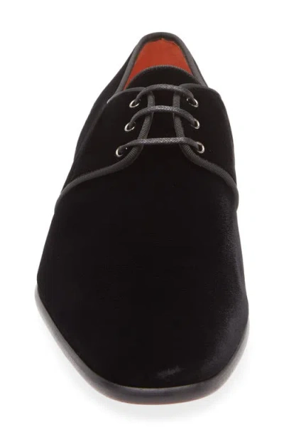 Santoni Plain Toe Derby In Black