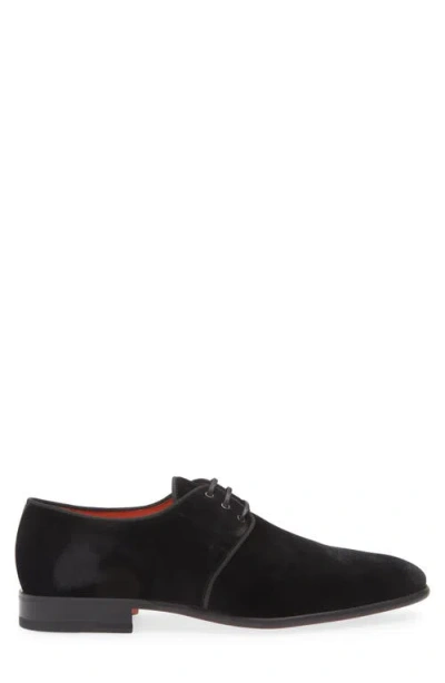Santoni Plain Toe Derby In Black