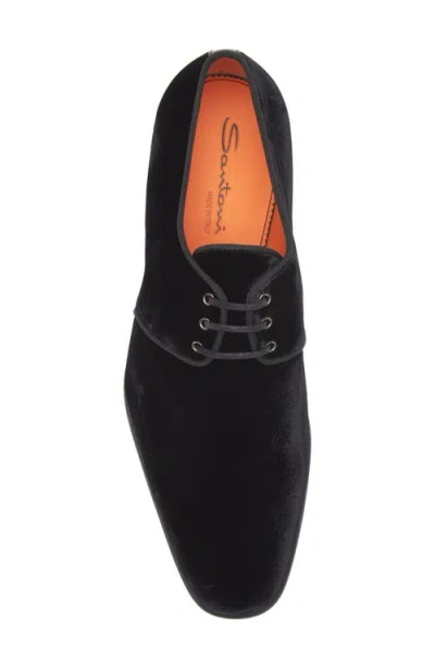 Santoni Plain Toe Derby In Black
