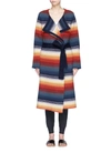CHLOÉ Belted stripe cashmere blend coat