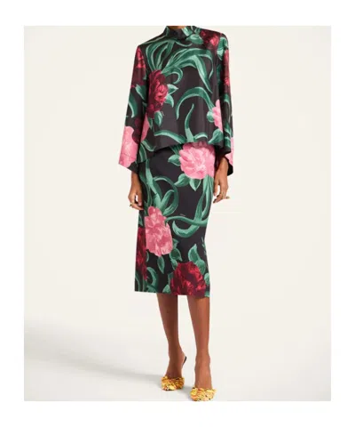 La Doublej Make An Exit Floral-print Silk-twill Blouse In Multi