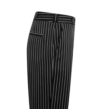 Tom Ford Women Navy Blue Wool Striped Trousers, 28 Luxury Pants For Women Darveys In Black