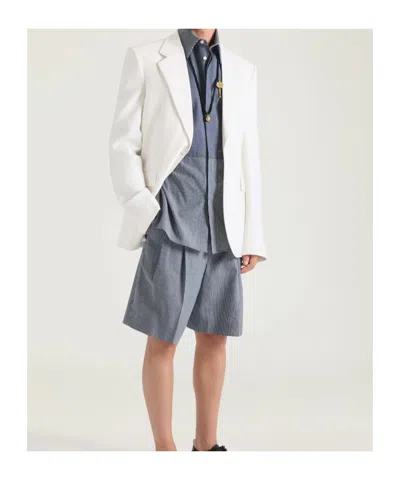 Givenchy Whiteblue Check Pattern Shorts In Multi