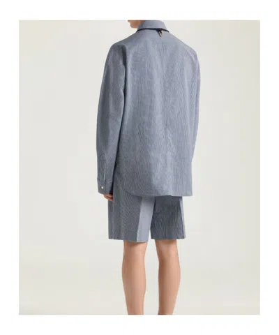 Givenchy Whiteblue Check Pattern Shorts In Multi