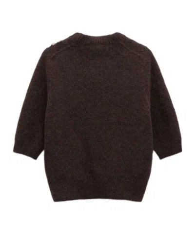 Dorothee Schumacher Loving Touch Pullover Sweater In Black Chocolate In Brown