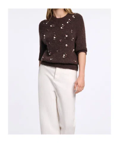 Dorothee Schumacher Loving Touch Pullover Sweater In Black Chocolate In Brown