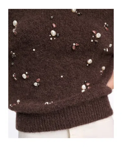 Dorothee Schumacher Loving Touch Pullover Sweater In Black Chocolate In Brown