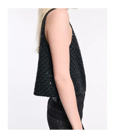 Dorothee Schumacher Sequin Embellished Crop Top In Duchesse In Brown