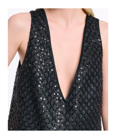 Dorothee Schumacher Sequin Embellished Crop Top In Duchesse In Brown