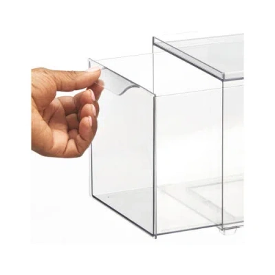 Mdesign Plastic Stackable Kitchen Pantry Organizer With Drawer In White