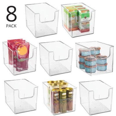 Mdesign Kitchen Plastic Storage Organizer Bin With Open Front In Transparent