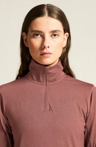 Craft Flow Quarter Zip Pullover In Brown