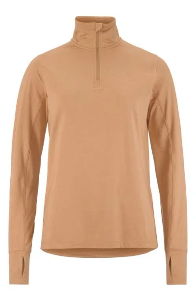 Craft Flow Quarter Zip Pullover In Brown