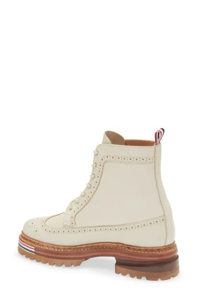 Thom Browne Longwing Lug Sole Boot In Neutral