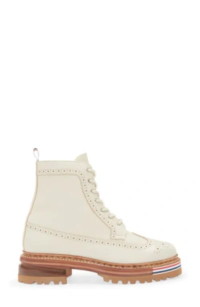 Thom Browne Longwing Lug Sole Boot In Neutral