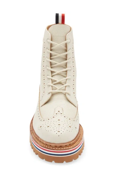Thom Browne Longwing Lug Sole Boot In Neutral