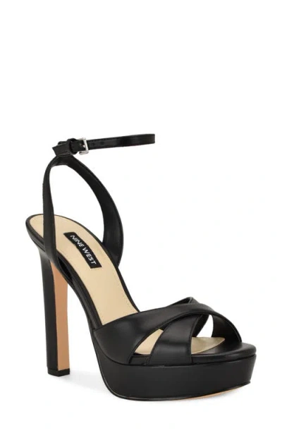 Nine West Tates Ankle Strap Platform Sandal In Black
