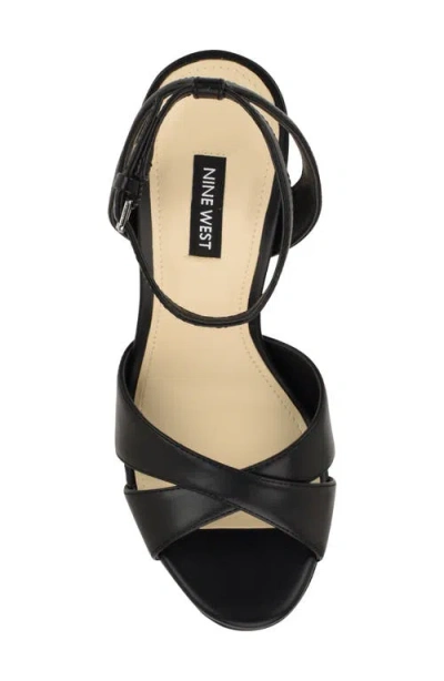 Nine West Tates Ankle Strap Platform Sandal In Black