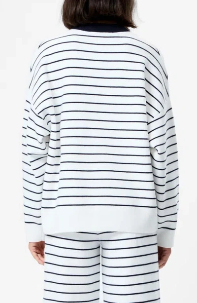 French Connection Marley Striped Sweater In White