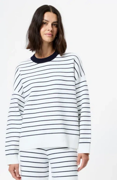 French Connection Marley Striped Sweater In White