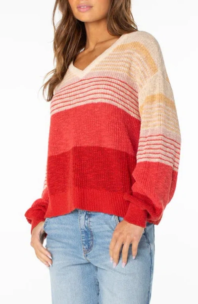 Roxy Vibes Level Stripe Sweater In Multi