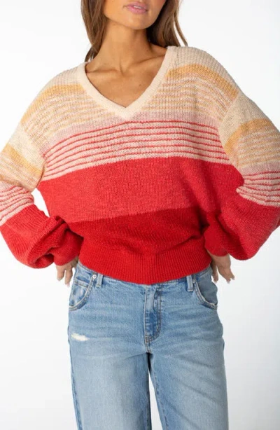 Roxy Vibes Level Stripe Sweater In Multi