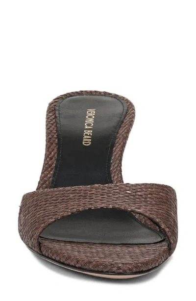 Veronica Beard Tia Sandals Espresso Tinted Raffia In Brown