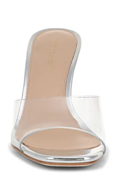 Veronica Beard Square Toe Wedge Sandals In Silver