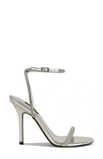 Nine West Stodia Ankle Strap Sandal In Silver