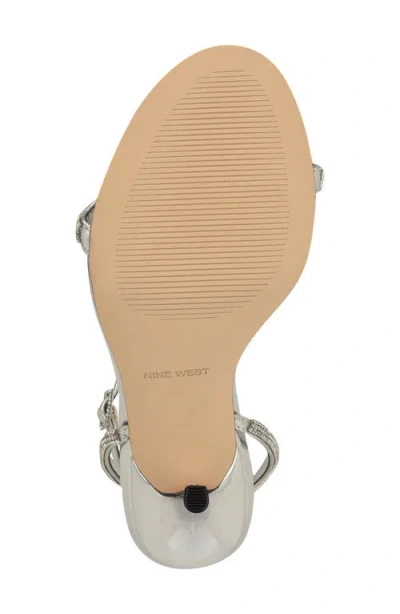 Nine West Stodia Ankle Strap Sandal In Silver