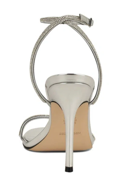 Nine West Stodia Ankle Strap Sandal In Silver