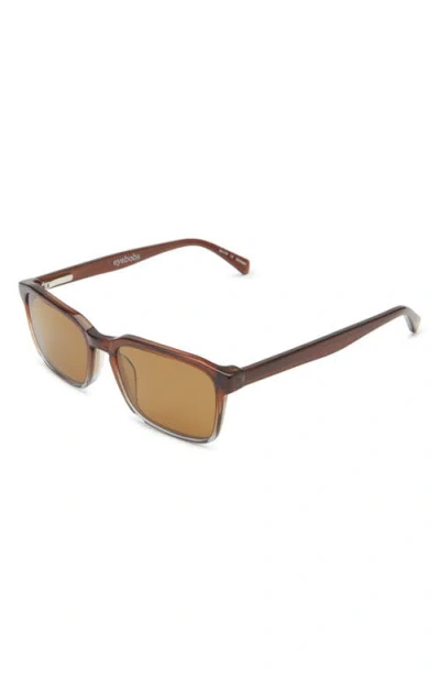 Eyebobs Seymour Glass 52mm Polarized Rectangular Sunglasses In Brown
