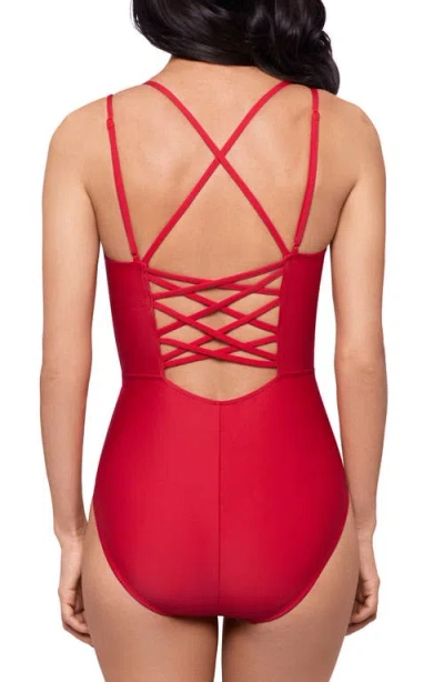 Magicsuit Solid Sigourney Swimsuit In Red