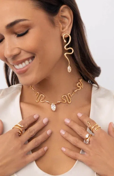 Ettika Serpentina Single Statement Drop Earring In Gold